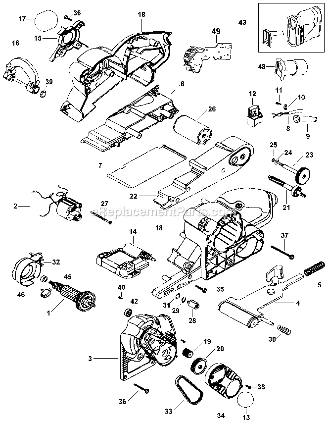 Black and Decker 11722 (Type 2) Sander Power Tool Page A Diagram